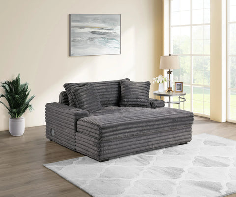 Arno Luxe Cloud Chaise Lounge - Charcoal