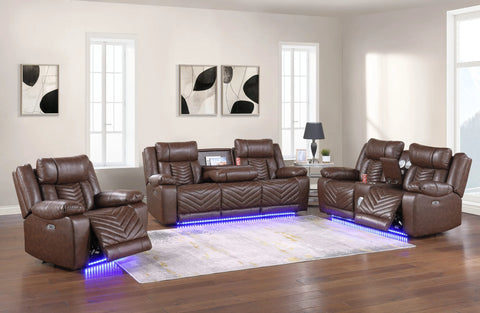 Brown leather recliner