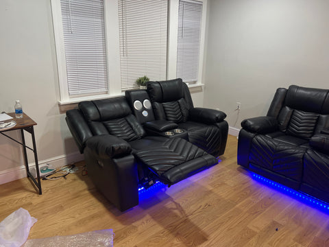 Leather recliner loveseat