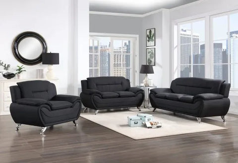 Leather sofa and loveseat set