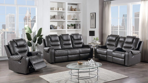 Living room leather sofa set