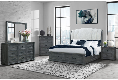 Puffy Grounded Upholstered Bed