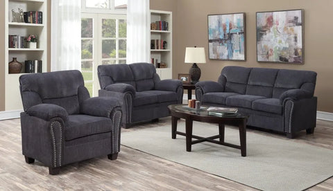 Sofa with nailhead trim