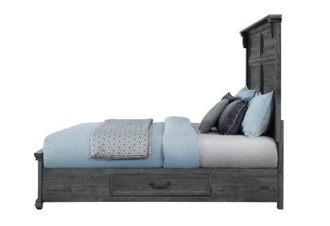 Arno Grey Queen Bed, Dresser, Mirror And Nightstand With Storage