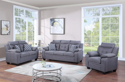 Tufted Upholstered Faux Leather Set