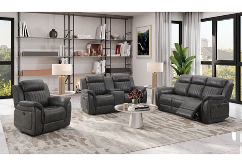 Arno Grey Reclining Sofa - Reclining Loveseat - Glider Recliner