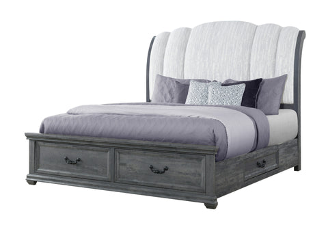 Upholstered bed with storage