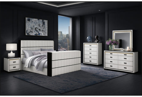  White & Black Queen Bedroom Set