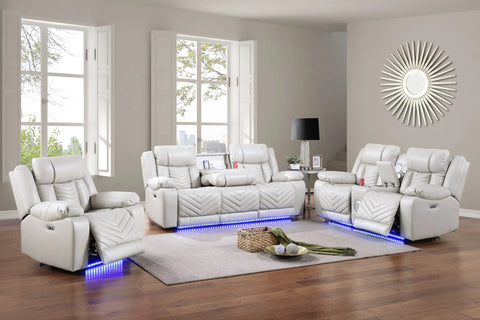White leather recliner